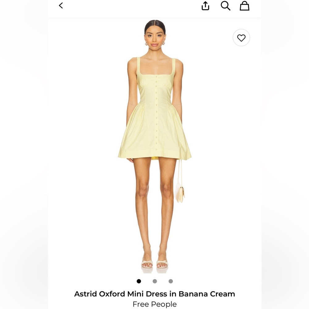 Free People Astrid Oxford Mini Dress in Banana Cream
